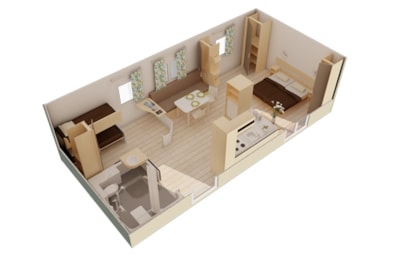 Mobile-home PRM Confort 36m² 2 bedrooms - with air-conditioning
