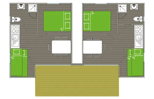 Chalet Double Standard 35M² 4 Chambres - Sans Clim