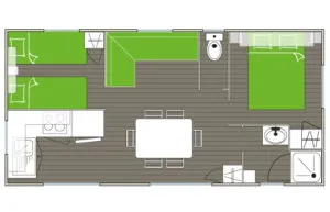 Mobil-Home Confort 29M²/32M² 2 Chambres - Sans Clim