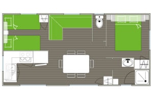 Mobil Home Confort Sans Clim 29M²/32M² 2Ch. 4/6P