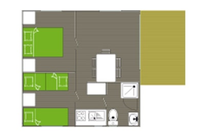 Chalet Malin Standard 23m² 2 bedrooms - without air-conditioning