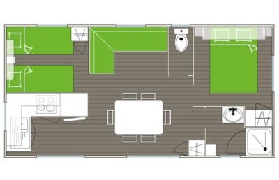 Mobil home Standard 29m² 2 bedrooms - without air-conditioning