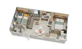 New // Mobil Home Premium 32 M2 2 Chambres Clim Tv Lave Vaisselle
