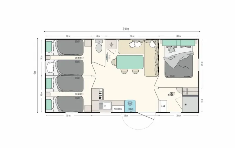 New // Mobil Home Premium 37 M2 3 Chambres Clim Tv Wifi Lave Vaisselle