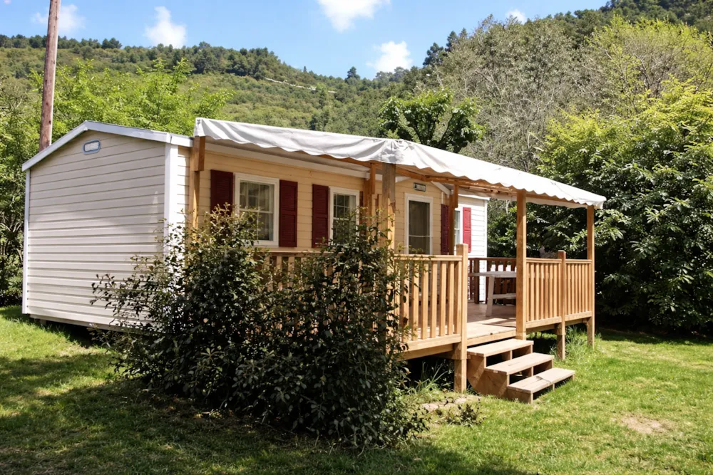 Location - New // Mobil Home Premium 32 M2 2 Chambres Clim Tv Lave Vaisselle - Flower Camping Les Cadenières