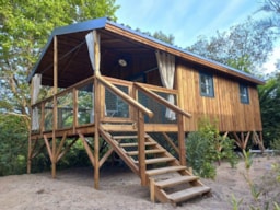 Accommodation - Cabin Résinier Premium 2 Bedrooms 1 Bathroom - Air-Conditioning - Camping Sandaya Maguide