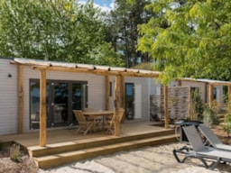 Mietunterkunft - Cottage Tiaré Plage Premium 2 Zimmer / 2 Badezimmer - Klimaanlage - Camping Sandaya Maguide