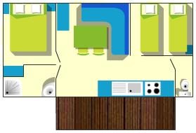 Mobil-Home Economique (2 Chambres) 20/27M² + Terrasse Bois