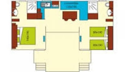 Cottage Excellence+ (2 bedrooms / 2 bathrooms) 33m² + wooden terrace (- 4 years)