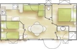 Mobil-Home Classique 2 Chambres - Avec Terrasse