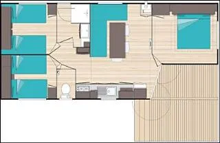 Mobil-Home Classique 3 Chambres - Avec Terrasse