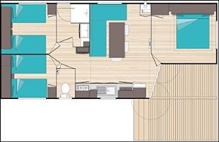 Mobil-Home Classique 3 Chambres - Avec Terrasse
