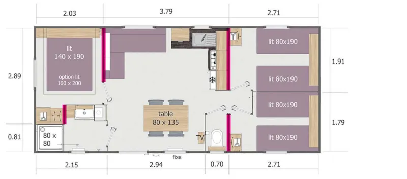 California Trio Résidentiel 3 Chambres- Tv