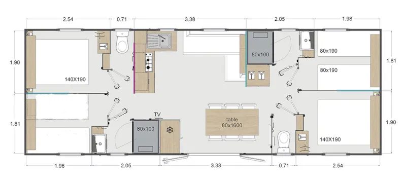 California Quatro Tv , 2 Salles D'eau, 2 Wc