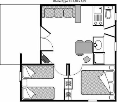 Chalet ROUERGAT  35m² (2 bedrooms + bathroom + toilet)
