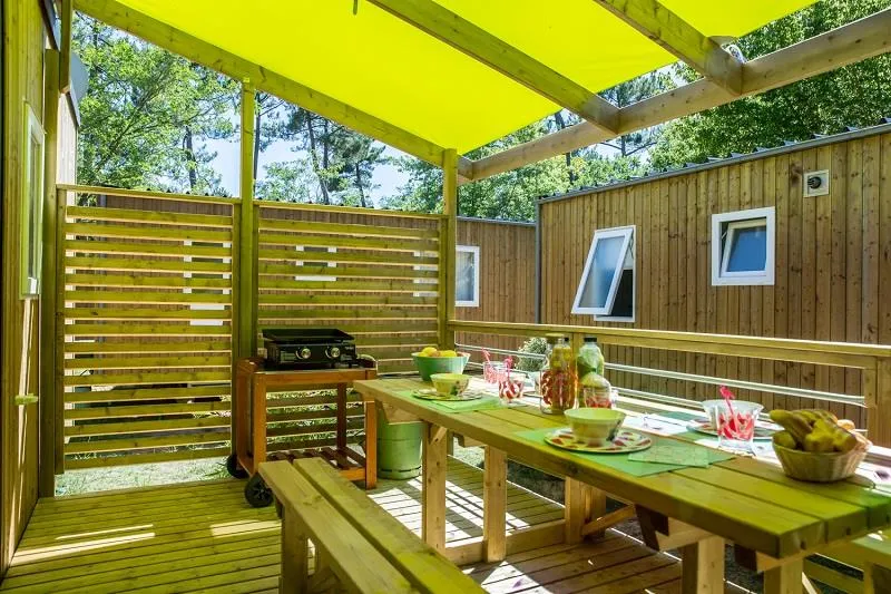 Mietunterkunft - Mobilheim Privilège 2 Schlafzimmern Mit Terrasse - Camping Eden Villages Palmyre Loisirs