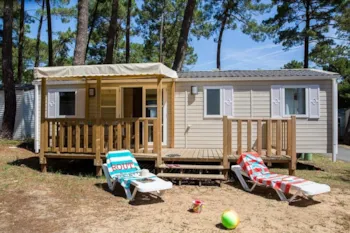 Huuraccommodatie(s) - Stacaravan Confort 4 Slaapkamers Met Half Overdekt Houten Terras - Camping Eden Villages Palmyre Loisirs