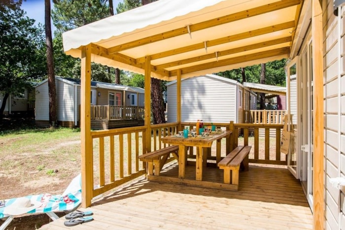 Mobil-Home Confort 4 Chambres Avec Terrasse En Bois Semi Couverte