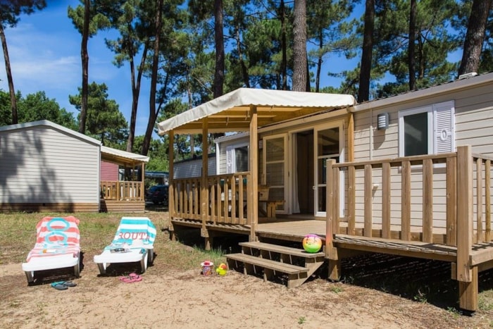 Mobil-Home Confort 4 Chambres Avec Terrasse En Bois Semi Couverte