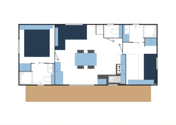 Mobil-Home Privilège 2 Chambres Avec Terrasse