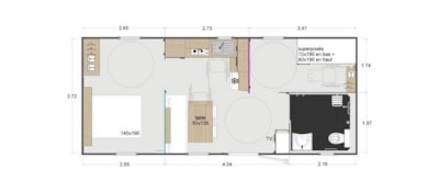 Mobil-home Confort PMR (Persons with reduced mobility) 2 bedrooms with terrace — 3