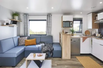 Mietunterkunft - Premium -Klimaanlage, Terrasse, 3 Zimmer, 2 Badezimmer Im Westlichen Dorf - Camping Le Mas des Sédariès
