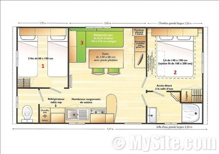 Mobilhome GRAND CONFORT -  2 habitaciones - 28 m²