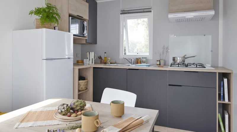Mobil-Home Solo 1 Chambre Premium 22M2 Avec Terrasse Couverte 10M2 (Lit 160 * 200)