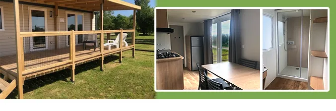 Mobil-Home 2 Chambres Premium 32M2 Avec Terrasse Couverte De 18M2 Lave Vaisselle ,2 Transats
