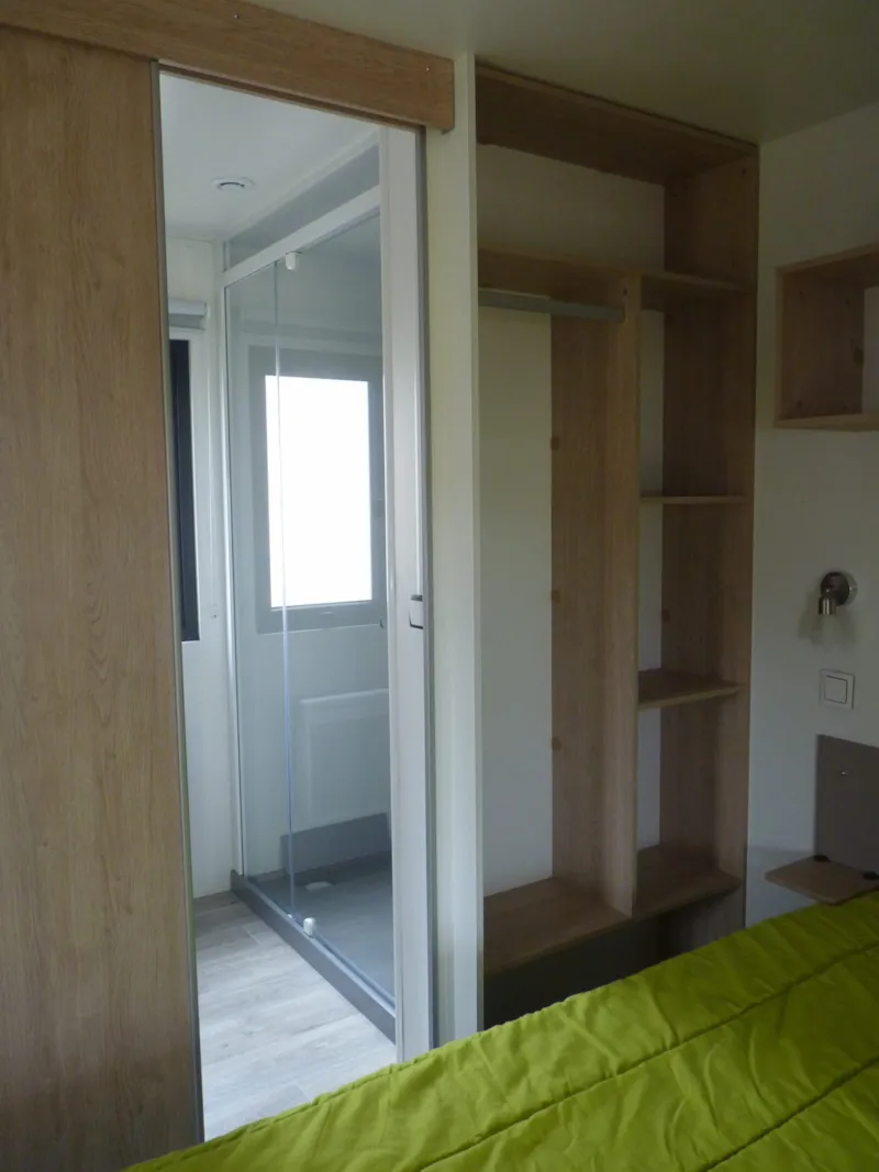 Mobil-Home Solo 1 Chambre Premium 22M2 Avec Terrasse Couverte 10M2 (Lit 160 * 200)