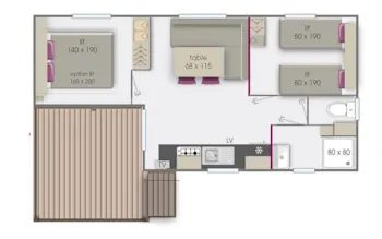 Location - Mobil Home Rapidhome Alizé 80 (Samedi) - Camping GOH VELIN