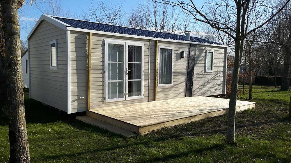 Location - Mobil-Home Lodge Lo77 29,5 M² - 2 Chambres - Camping de Ker-Lay