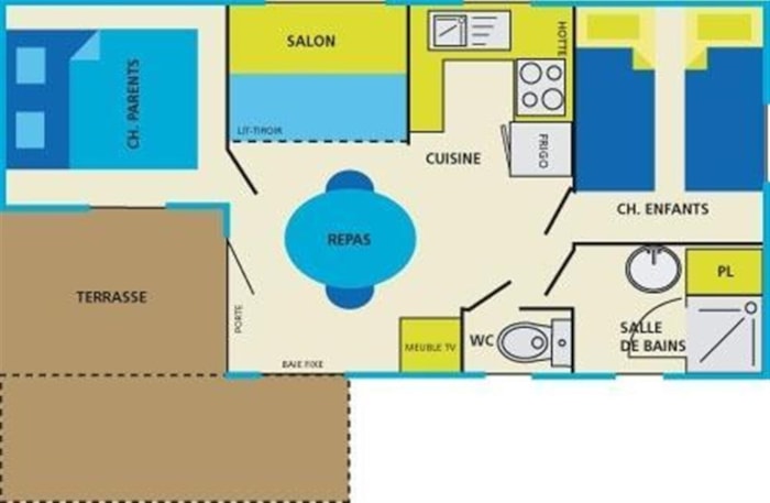 Mobil-Home Confort 25M² - 2 Chambres (Type Pacifique)