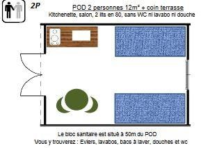 Pod 12M² Avec Tv Sans Sanitaires  (Animaux Interdits)