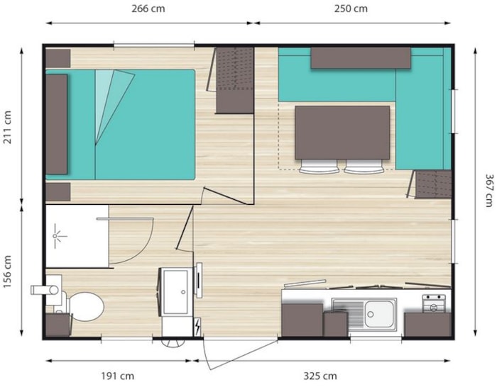 Mobil Home Standard 20M² - 1 Chambre