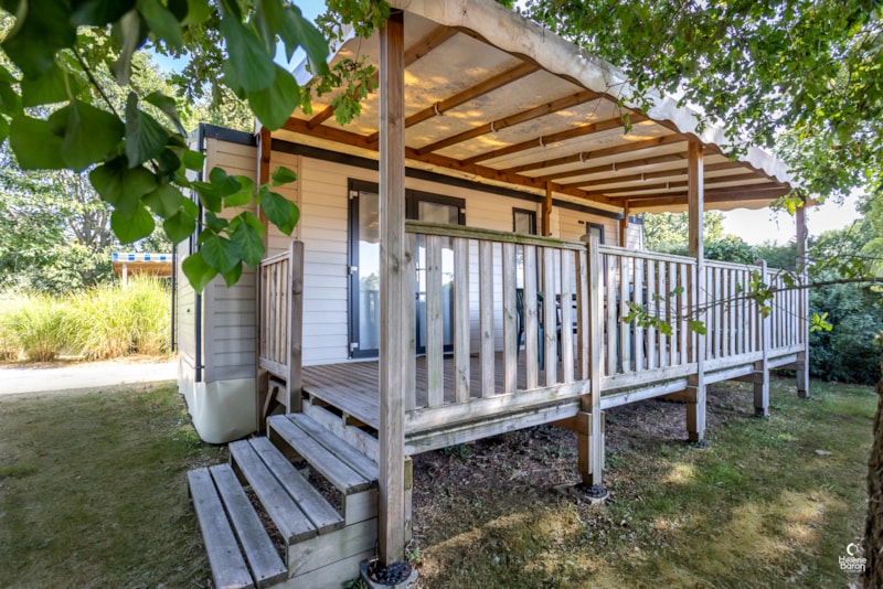 Stacaravan Kervoyal CONFORT 27m² (2 slaapkamers) + overdekt terras + TV