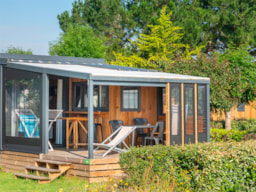 Huuraccommodatie(s) - Houten Chalet Premium 2 Slaapkamers - Camping Le Dolmen