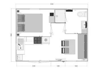 Mietunterkunft - Mobilheim Bahia Small 1 Schlafzimmer - Camping PRESQU'ILE DE PENERF