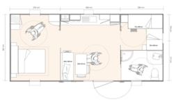 Mietunterkunft - Mobilheim Life Pmr Premium 34M² - 2 Zimmer + Überdachte Terrasse - Camping Le Mas de la Plage