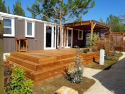 Location - Mobilhome Smala 42.50M² - 4 Chambres Avec Climatisation + Terrasse Couverte - Camping Le Mas de la Plage