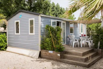 Mietunterkunft - Mobilheim Titania Confort 32.1M² - 2 Zimmer + Klimaanlage + Überdachte Terrasse - Camping Le Mas de la Plage