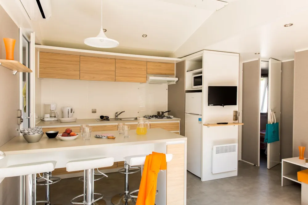 Mobilheim Family 35.4m² -3 Zimmer + Klimaanlage + Überdachte Terrasse