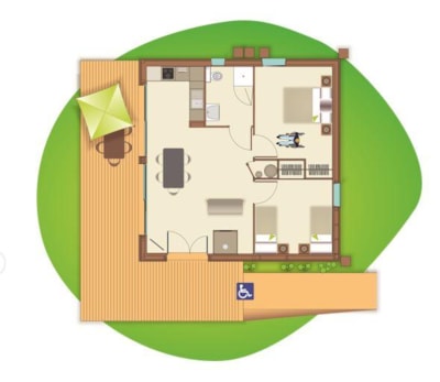 2-bedroom chalet - Adapted for people with reduced mobility (PRM)