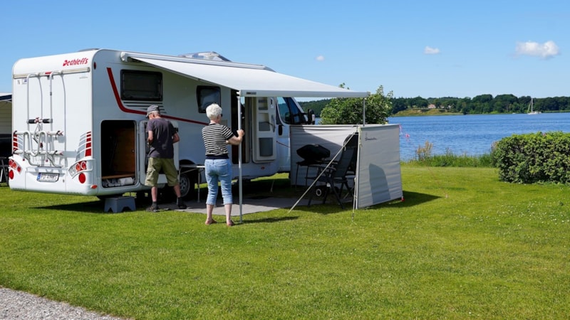 Camper pitch at the Fjord