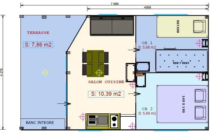 Lodge Sahari 22M² - Sans Sanitaire Ni Chauffage - Évier Avec Eau Froide