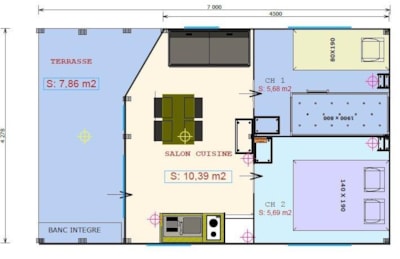 Canvas bungalow Sahari 22m² - No bathroom - Sink with cold water