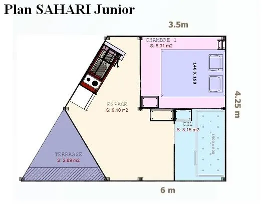 Lodge Sahari 17M² - Sans Sanitaire Ni Évier Ni Chauffage