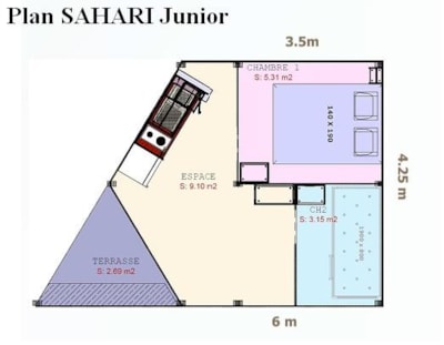 Canvas bungalow Sahari 17m² - No bathroom