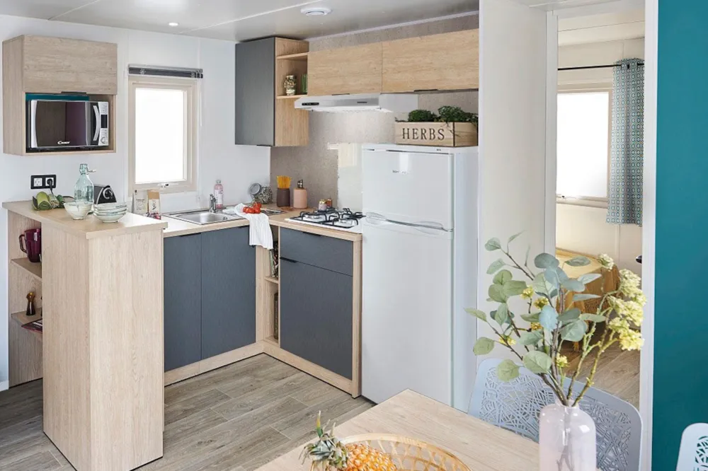 Location - Mobil-Home Tendance 32M² (2 Chambres) Terrasse Semi-Couverte - Camping Paradis Grand'R