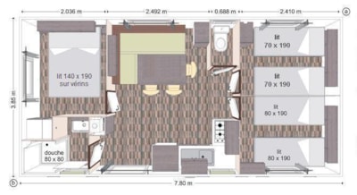 MOBIL-HOME RAPIDHOME 3 bedrooms - 29 m2 + terrace — 5